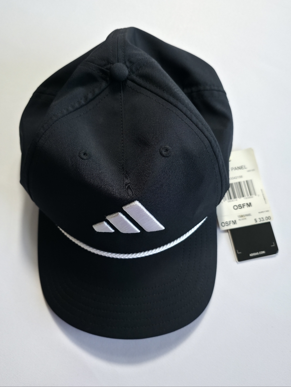 Adidas Black Snapback Hat OSFM Adjustable 5 Panel Cap New With Tags